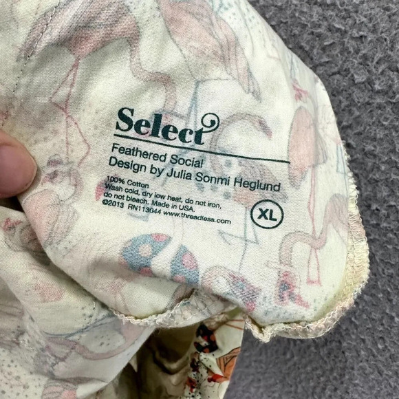 Threadless select pajama shorts flamingo feathered social‎ cotton USA beach - Picture 6 of 6